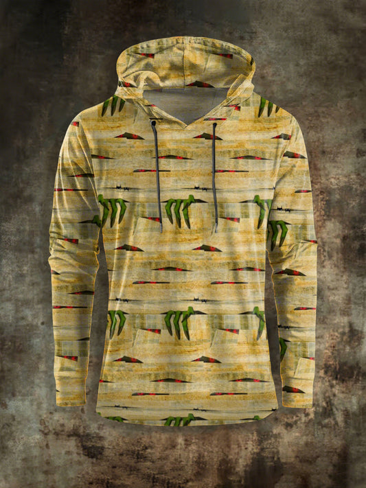 Men's Halloween Mummy Printed Long Sleeve Hoodie