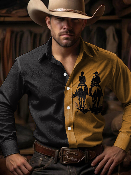 Men's Western Style Printed Shirt