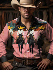Men's Western Style Printed Shirt