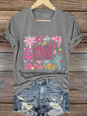 Women's Breast Cancer Awareness Print Casual T-Shirt