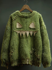 Men's Halloween Spooky Face Knitted Sweater