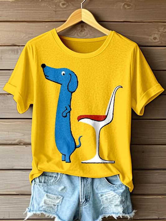 Women's Dachshund Art Print T-shirt