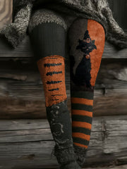 Women's Halloween Cat Print Casual Leggings