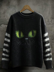 Women's Halloween Black Cat Sweater