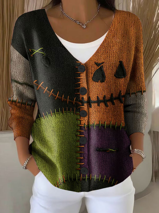 Women's Halloween Print Casual Cardigan