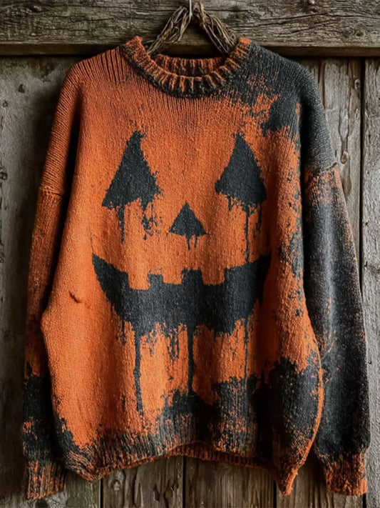 Women's Halloween Pumpkin Knitted Sweater