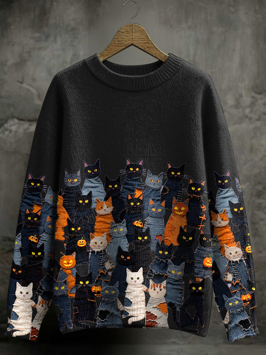 Women's Halloween Cat Sweater