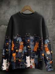 Women's Halloween Cat Sweater