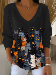 Women's Halloween Cat Sweater