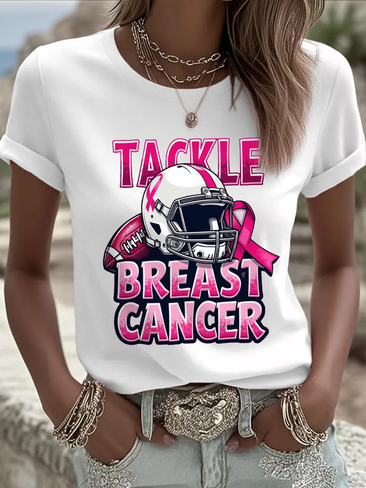 Women's Tackle Breast Cancer Football Gameday Tee