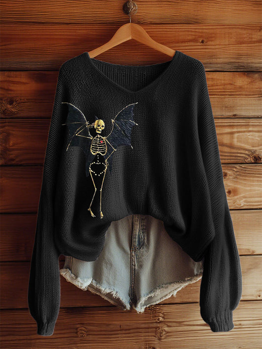Women's Halloween Skull Print Casual Top