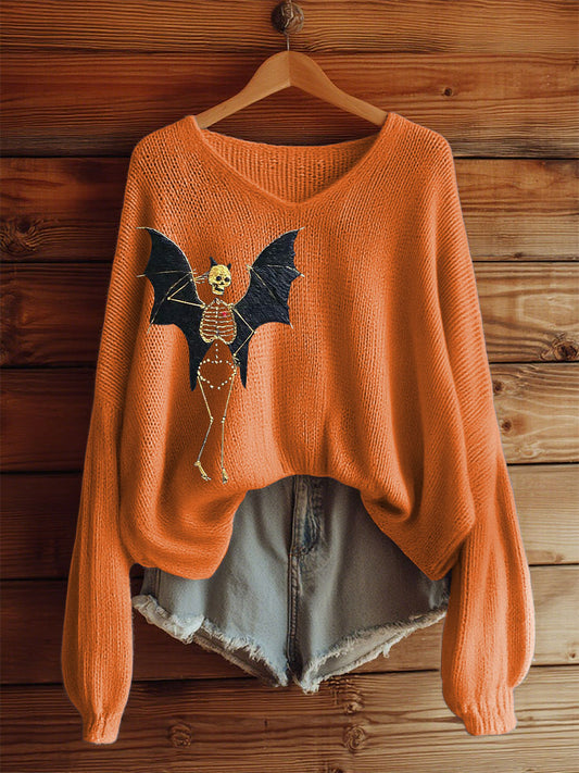 Women's Halloween Skull Print Casual Top