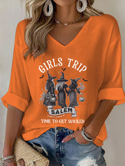 Women's Witches "Girls Trip" print top