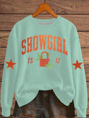 Women's The Life of A Show Girl Fan Print Sweatshirt