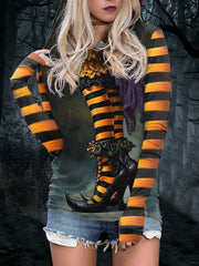 Women's Halloween Witches Are Here With Printed Hooded Sweatshirts