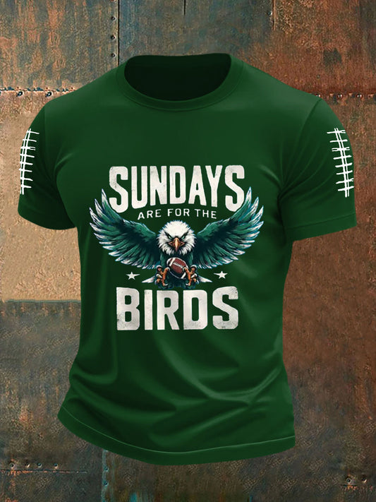 Men's Sundays Are For The Birds Football Fans Lovers Gameday Casual Tee