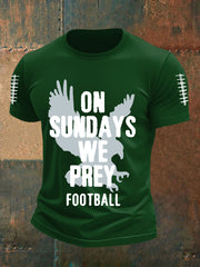 Men's On Sundays We Play Football Football Fans Lovers Casual Short Sleeve Tee