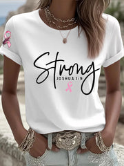 Women's Breast Cancer Survivor Strong Pink Ribbon  T-shirt