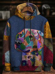 Men's Colorful Animal Print Drop-Shoulder Hoodie