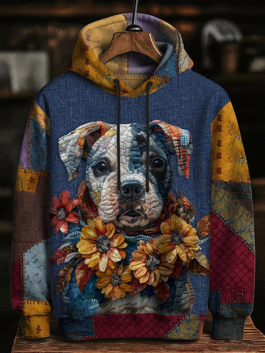 Men's Colorful Animal Print Drop-Shoulder Hoodie