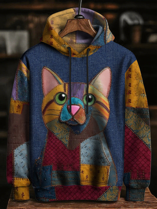 Men's Colorful Animal Print Drop-Shoulder Hoodie