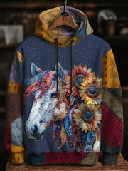 Men's Colorful Animal Print Drop-Shoulder Hoodie