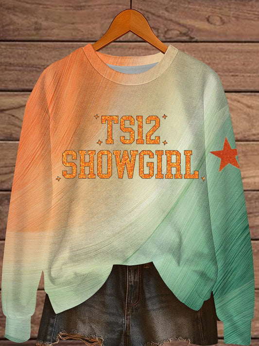 Women's The Life of A Show Girl Fan Print Sweatshirt