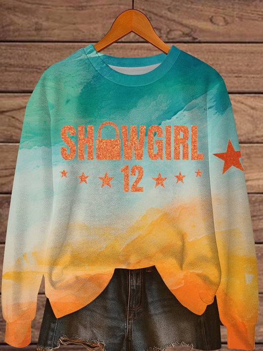 Women's The Life of A Show Girl Fan Print Sweatshirt