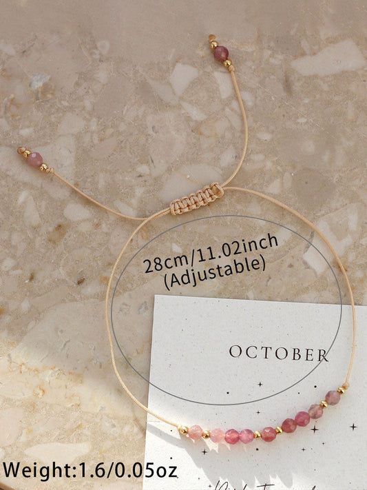 Women's Breast Cancer Pink Adjustable Bracelet