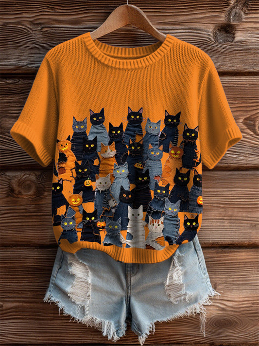 Women's Halloween Kitten T-Shirt