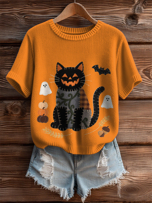 Women's Halloween Kitten T-Shirt