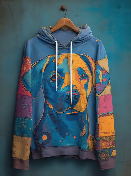 Men's Animal Dog  Drop-Shoulder Hoodie (No Pockets)