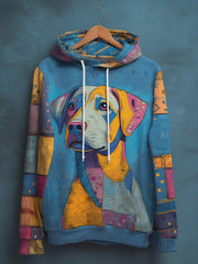 Men's Animal Dog  Drop-Shoulder Hoodie (No Pockets)