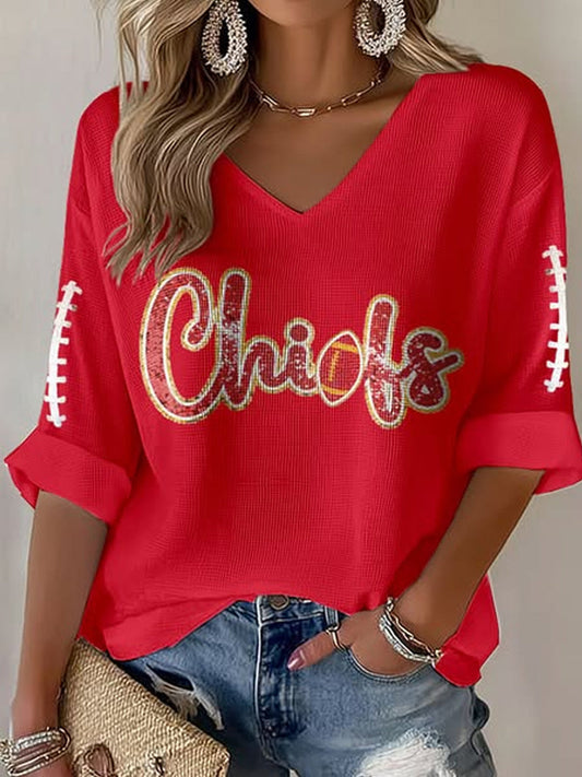 Women's Football Fans Lovers Gameday Casual Long-Sleeve Top