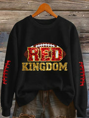 Women's Red Kingdom Football Printed Sweatshirt