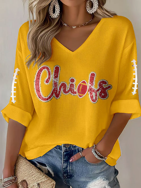 Women's Football Fans Lovers Gameday Casual Long-Sleeve Top