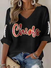 Women's Football Fans Lovers Gameday Casual Long-Sleeve Top