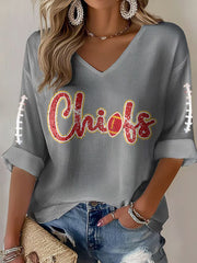 Women's Football Fans Lovers Gameday Casual Long-Sleeve Top