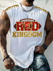 Men's Red Kingdom Football Printed Vests