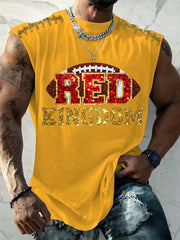 Men's Red Kingdom Football Printed Vests