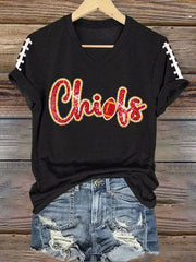 Women's Football Fans Lovers Gameday Casual V-Neck Tee