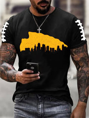 Men's Football Fans Lovers Gameday Casual Short Sleeve T-shirt