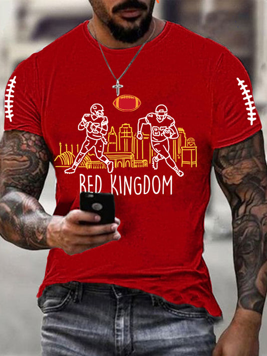 Men's Football Fans Lovers Gameday Casual Short Sleeve T-shirt