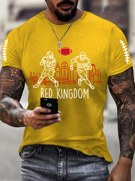 Men's Football Fans Lovers Gameday Casual Short Sleeve T-shirt