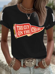 Women's Football Fans Lovers Gameday Casual Short Sleeve T-shirt