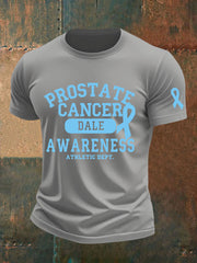 Men's Prostate Cancer Awareness Print Casual T-Shirt