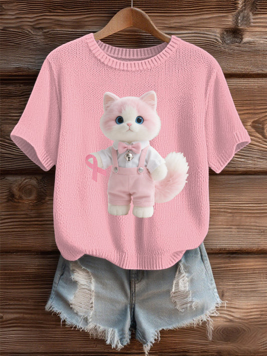 Women's Breast Cancer Pink Cozy Knit Sweater