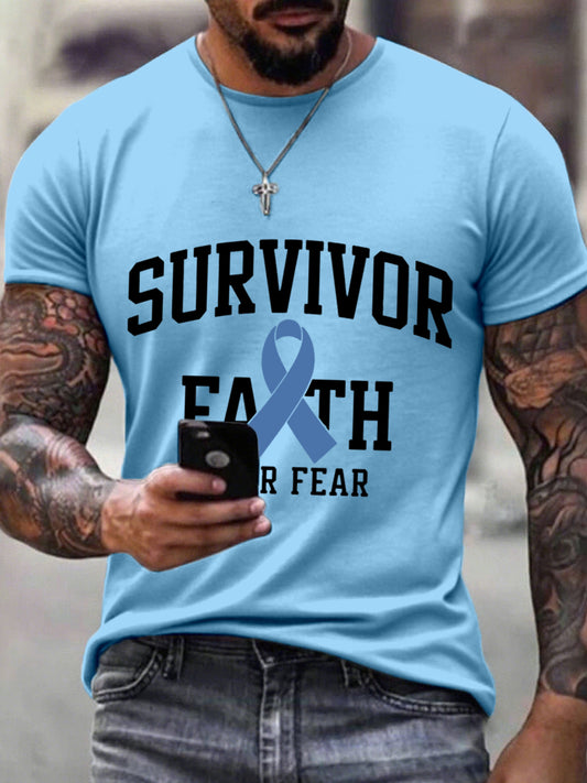 Men's Survivor Faith Over Fear Print T-Shirt