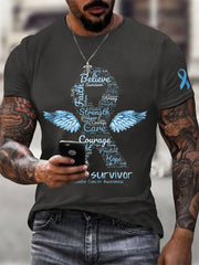 Men's Prostate Cancer Awareness Print Casual T-Shirt