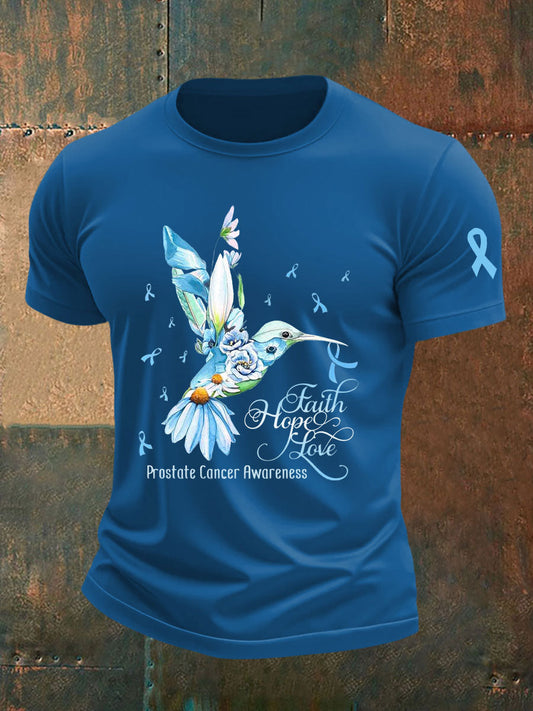 Men's Prostate Cancer Awareness Print Casual T-Shirt